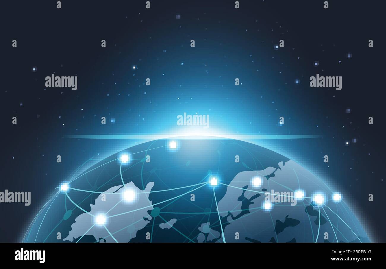 planet Earth of Blockchain technology concept, database data cryptocurrency  business digital finance bitcoin network currency money background Stock  Vector Image & Art - Alamy