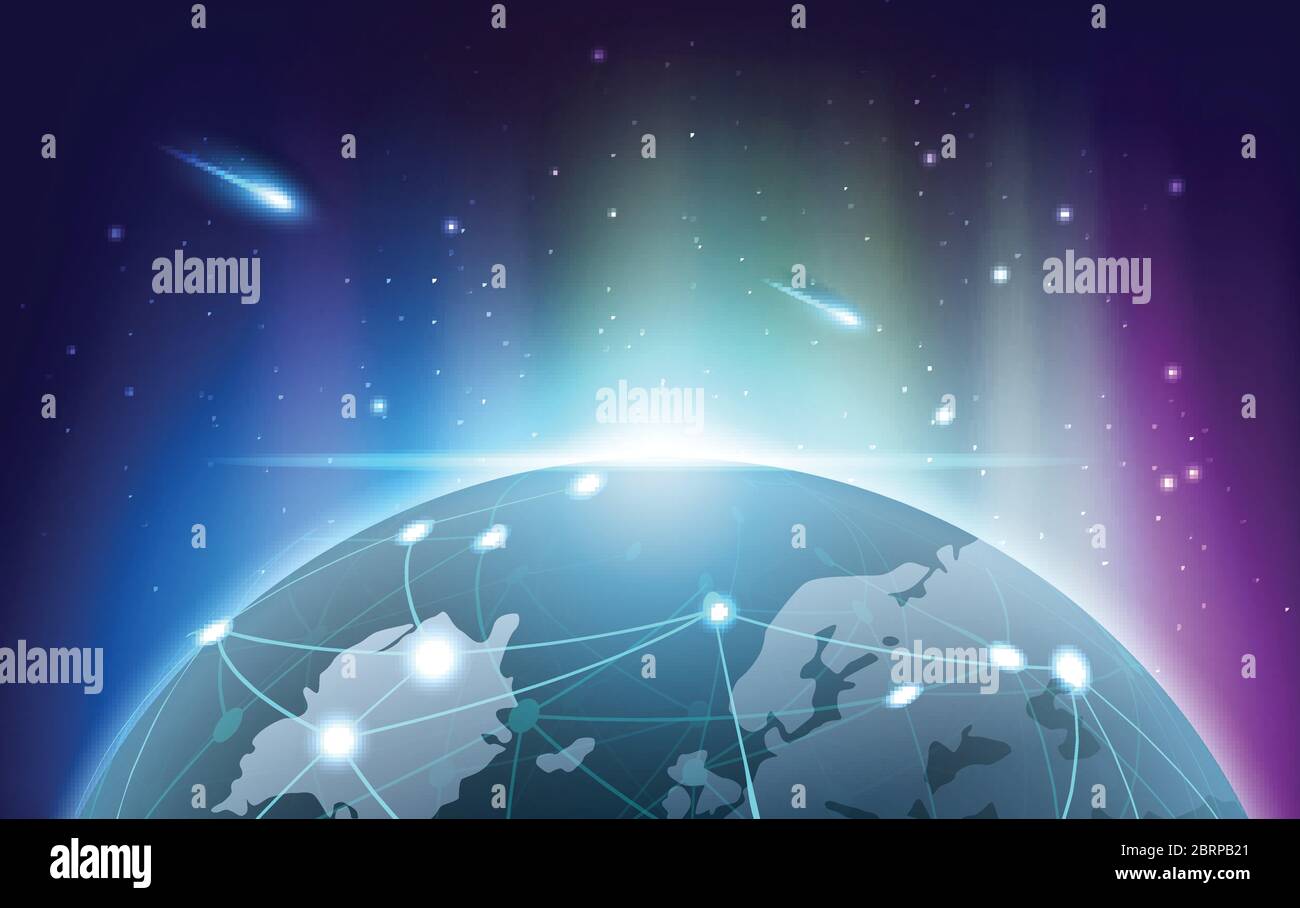 Planet earth with Aurora light of Blockchain technology concept, database  data cryptocurrency business digital finance bitcoin network currency money  Stock Vector Image & Art - Alamy