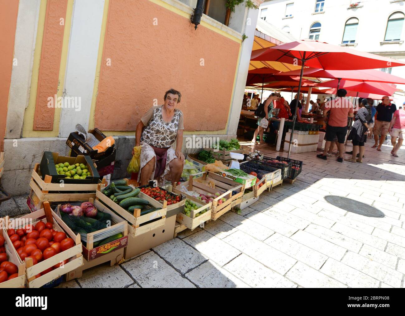 A colorful market in the old town of Split, Croatia Stock Photo - Alamy