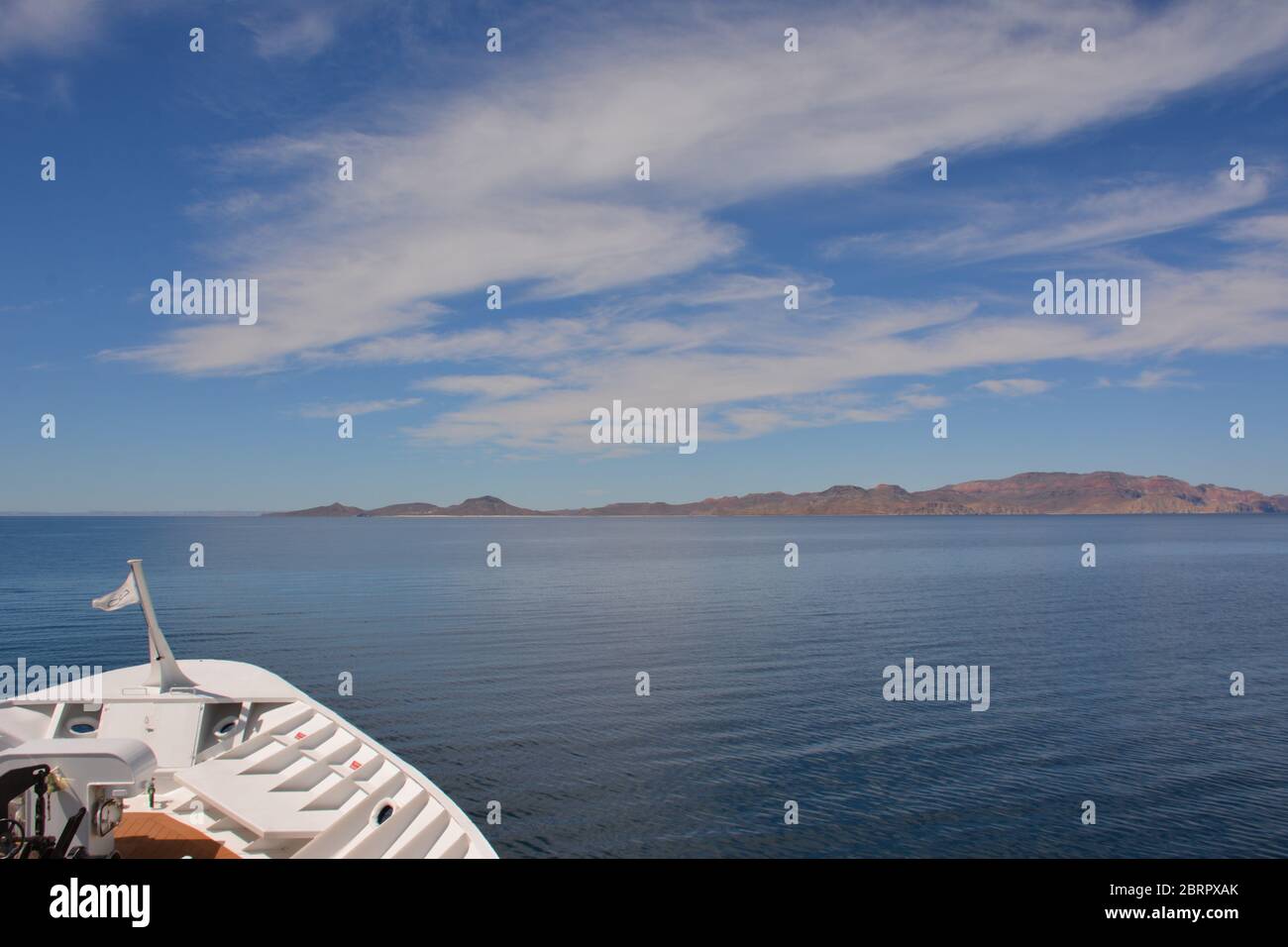 Views from the deck of the Safari Voyager small cruise ship near La Paz in the Sea of Cortez, Baja California Sur, Mexico. Stock Photo