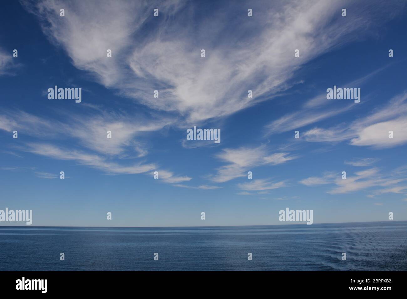 Dramatic views of the ocean, sky and island landscape of Baja California Sur near La Paz, Mexico. Stock Photo
