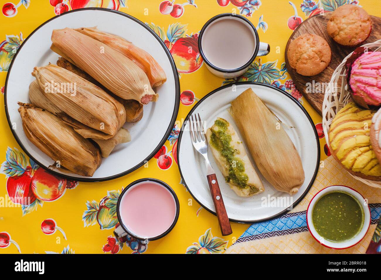 Mexican Tamales green sauce traditional food in Mexico Stock Photo Alamy
