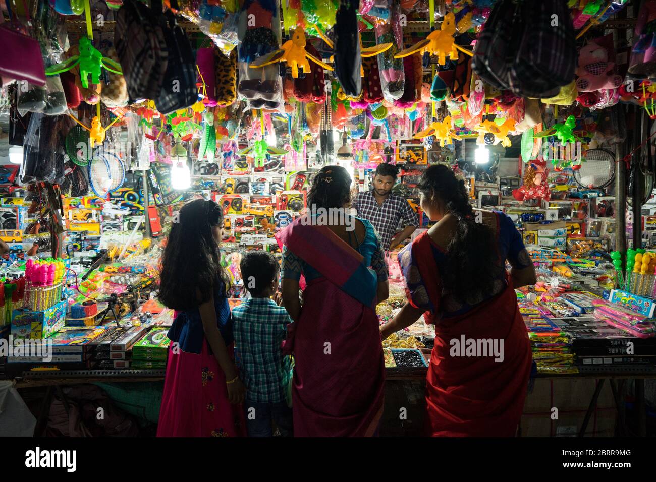 Jaffna / Sri Lanka - August 15, 2019: local people enjoying at fair during religious celebration at Nallur Temple Stock Photo