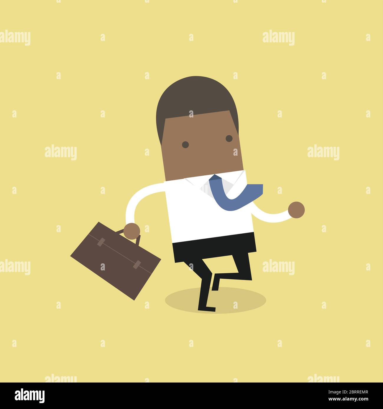 African businessman running with his briefcase Stock Vector Image & Art ...