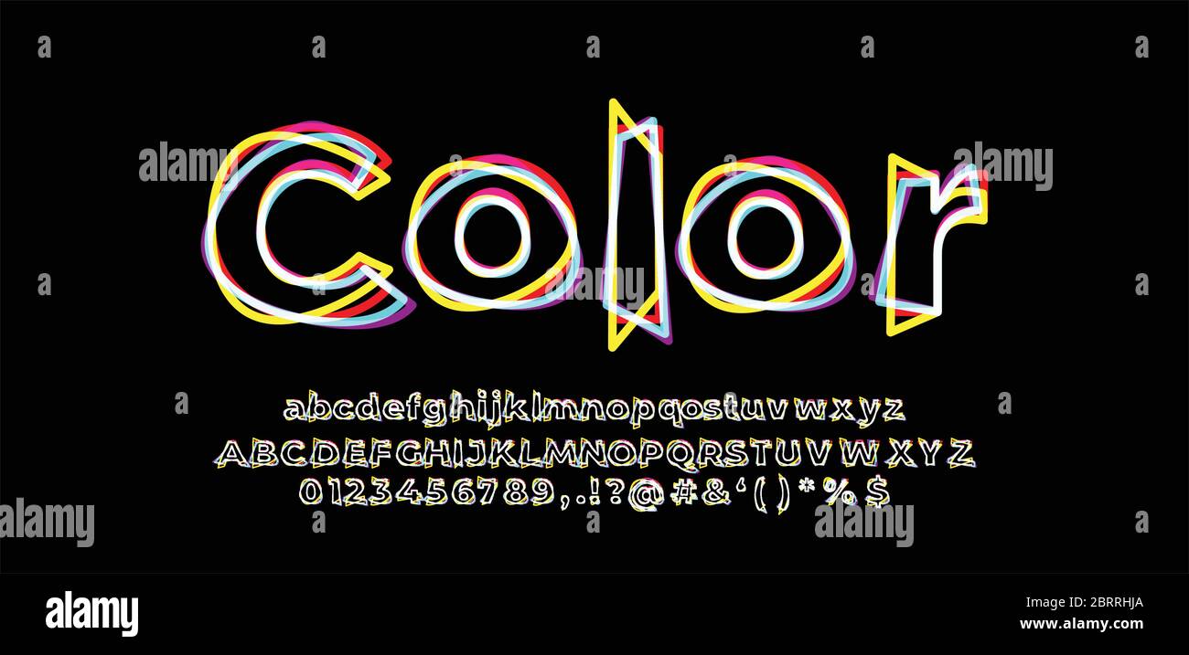 abstract line light font style design template Stock Vector
