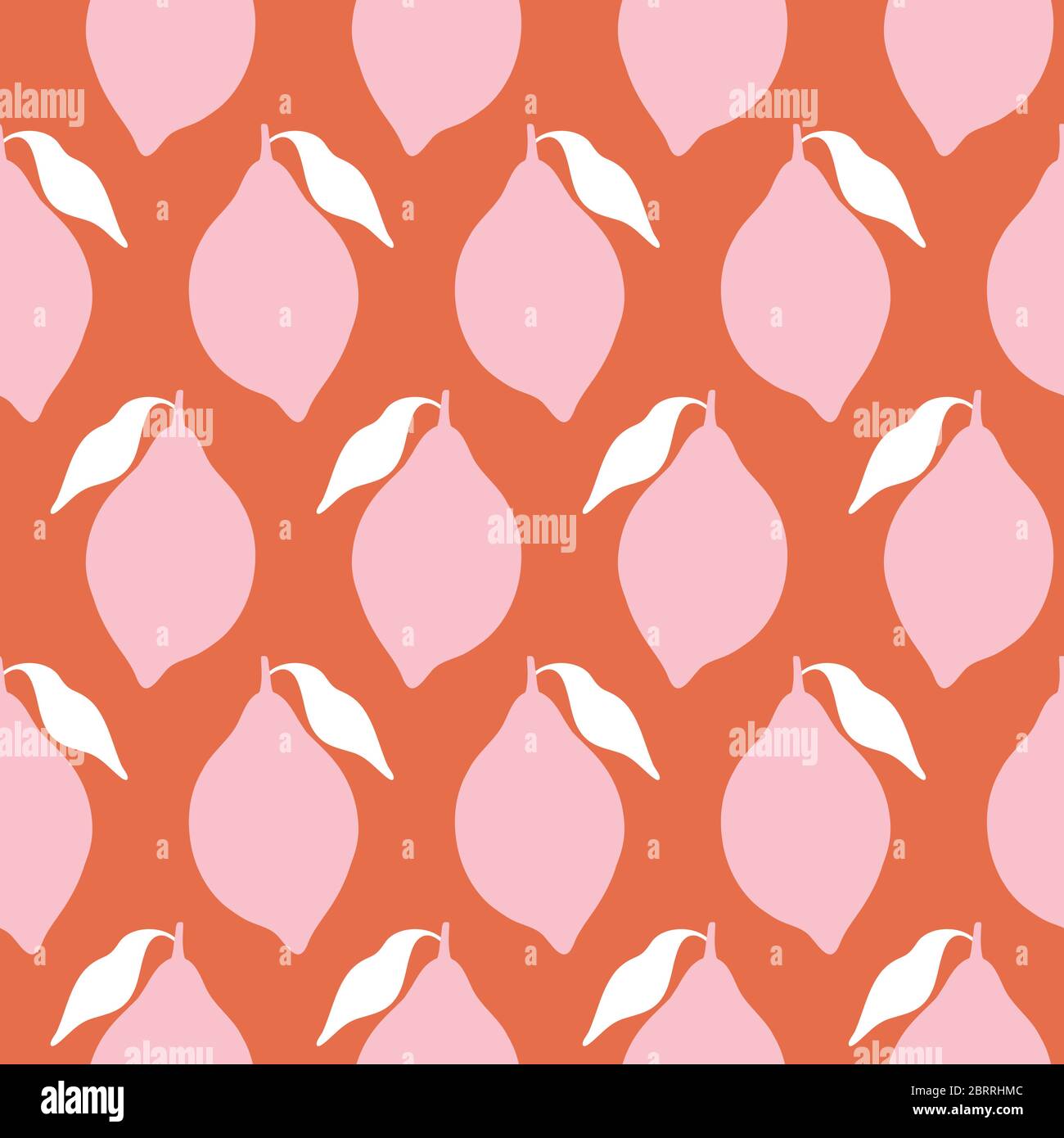 Lemon pattern design in pink and orange. A simple tropical fruit vector ...