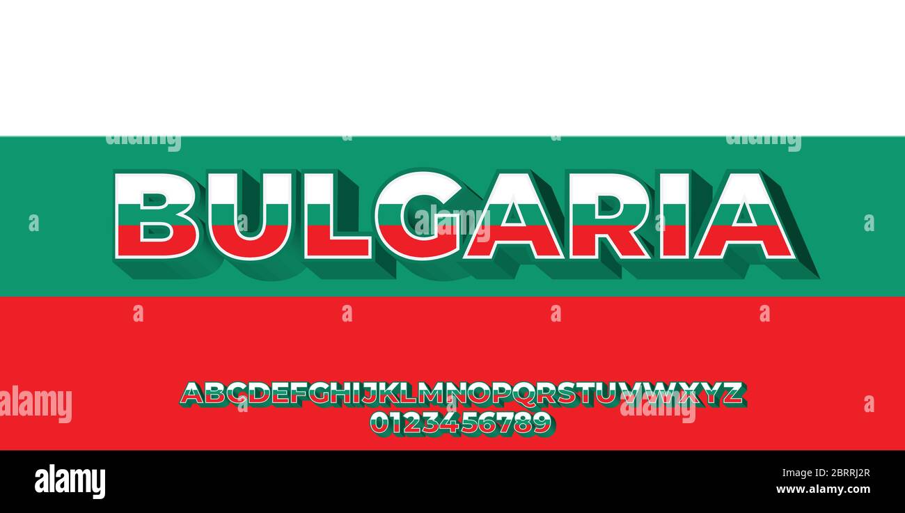 Bulgaria flag color text design templates Stock Vector