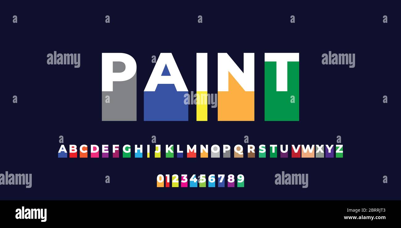 Font style colorful drop paint effect design templates Stock Vector