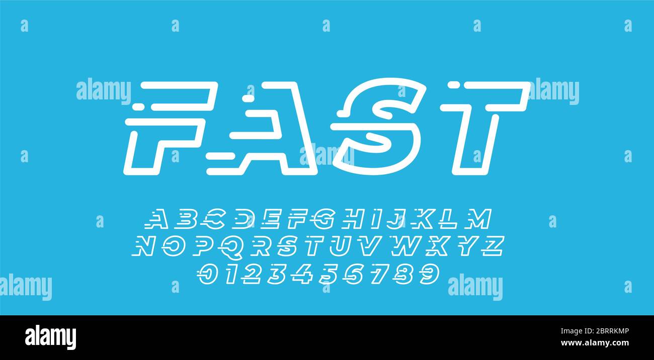 font style minimalist line technology design template Stock Vector ...