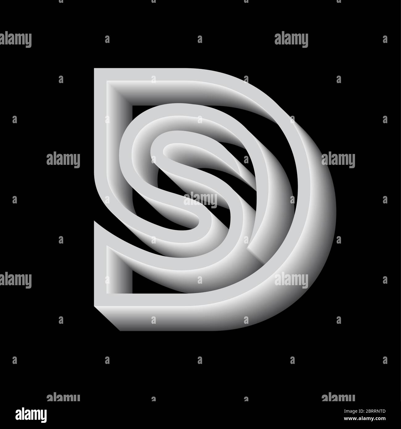 Letter DS line logo design Stock Vector