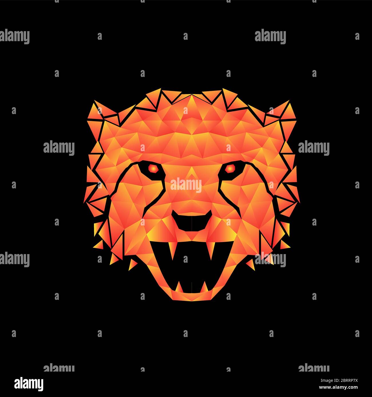 Abstract cheetah head logo design Stock Vector
