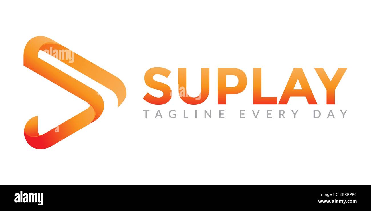 Initial S for play button logo design Stock Vector