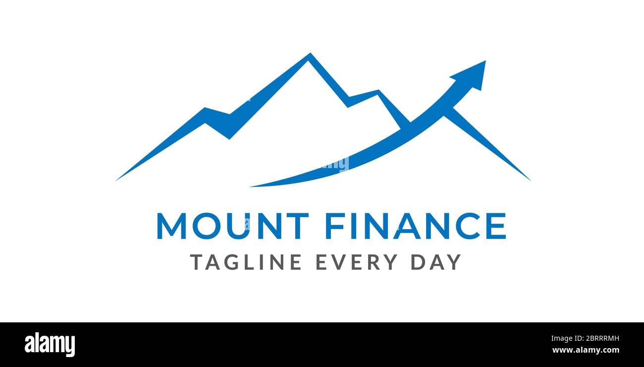 Mountain finance logo design vector Stock Vector