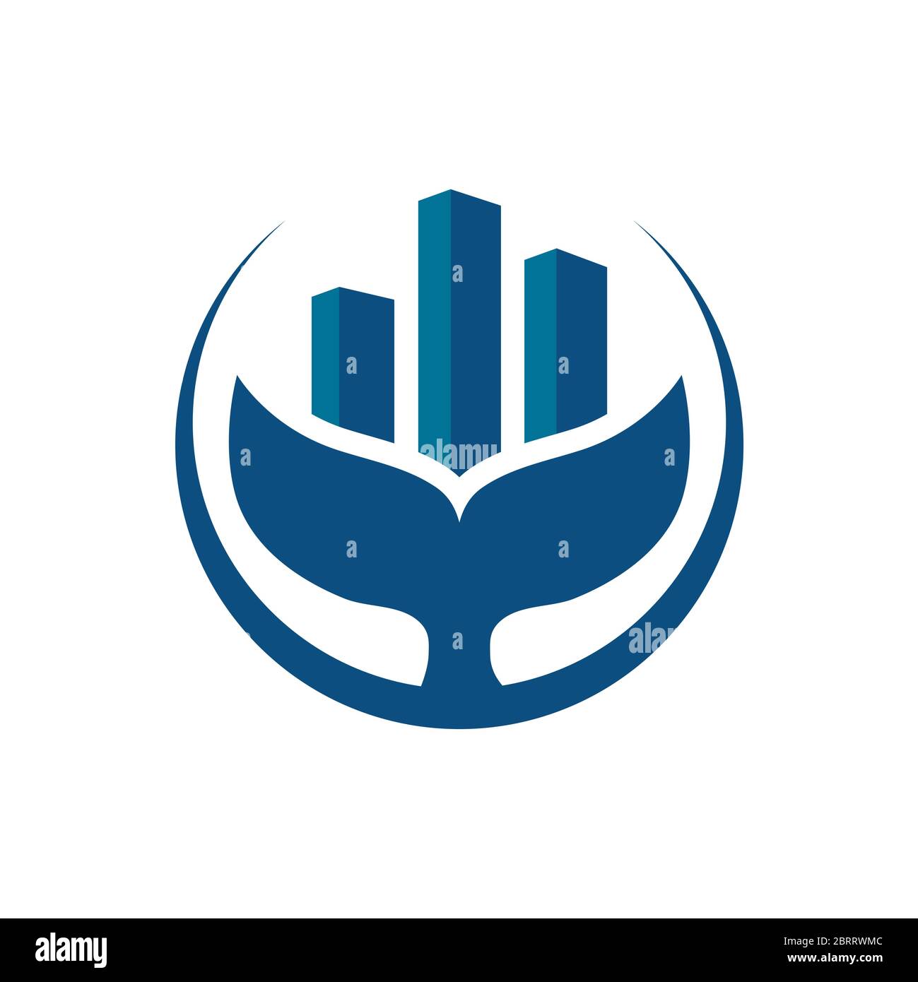 Whale estate logo design template Stock Vector