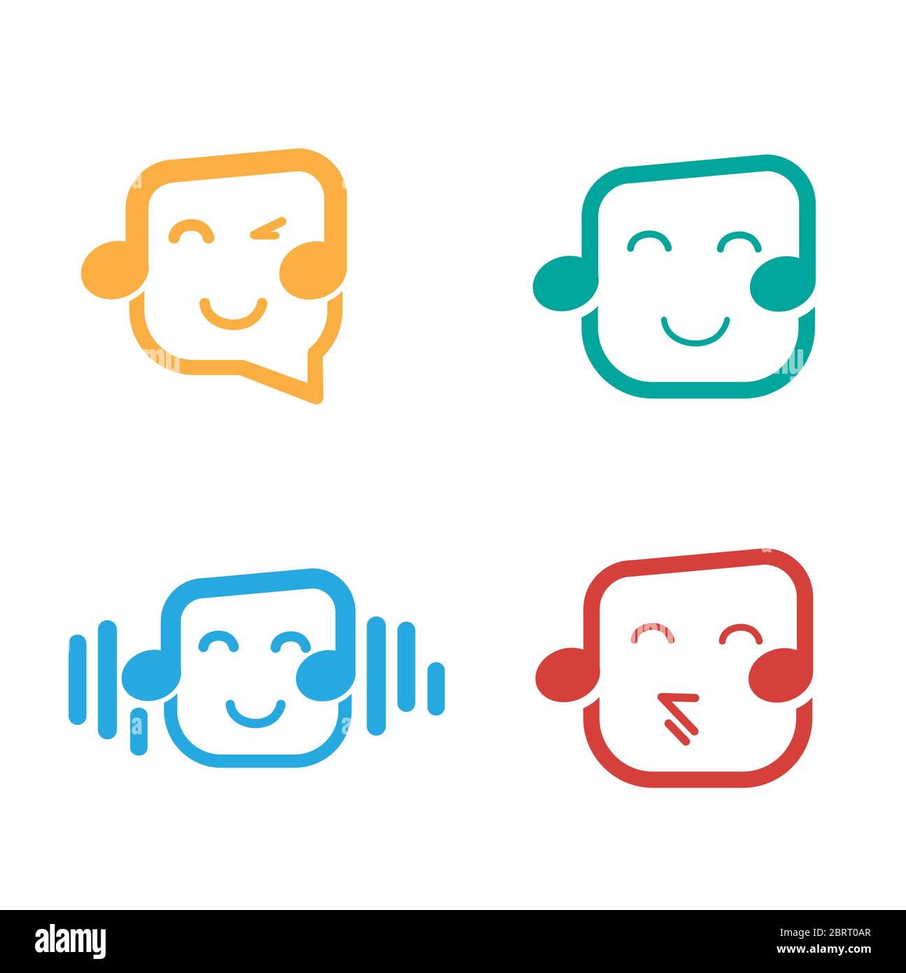 Hearing music logo design template Stock Vector