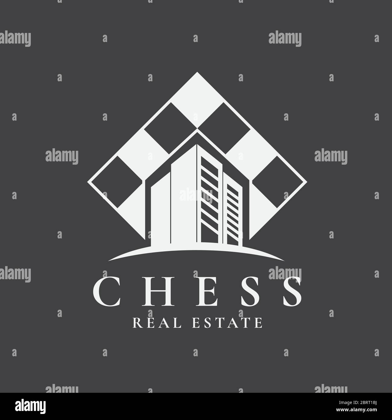 Chess real estate logo design template Stock Vector