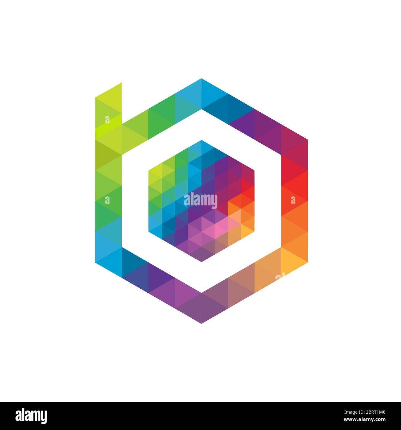 Hexagon abstract letter B logo design template Stock Vector