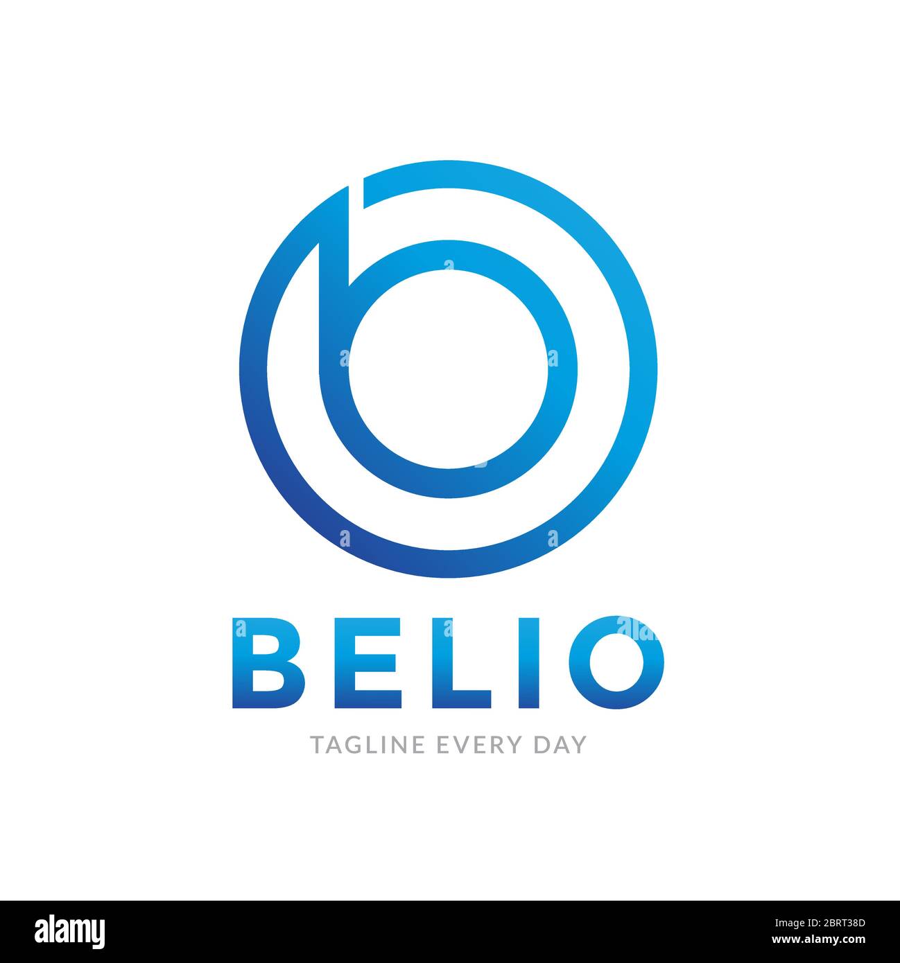 B Circle abstract logo design Stock Vector