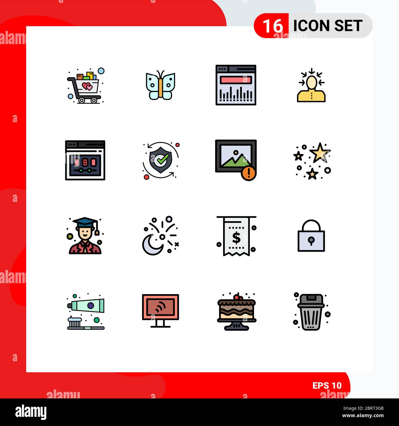 Set of 16 Modern UI Icons Symbols Signs for page, person, analytics ...