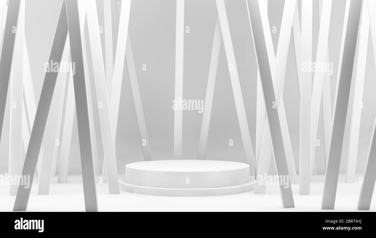 white lines platform 3d rendering background Stock Photo - Alamy