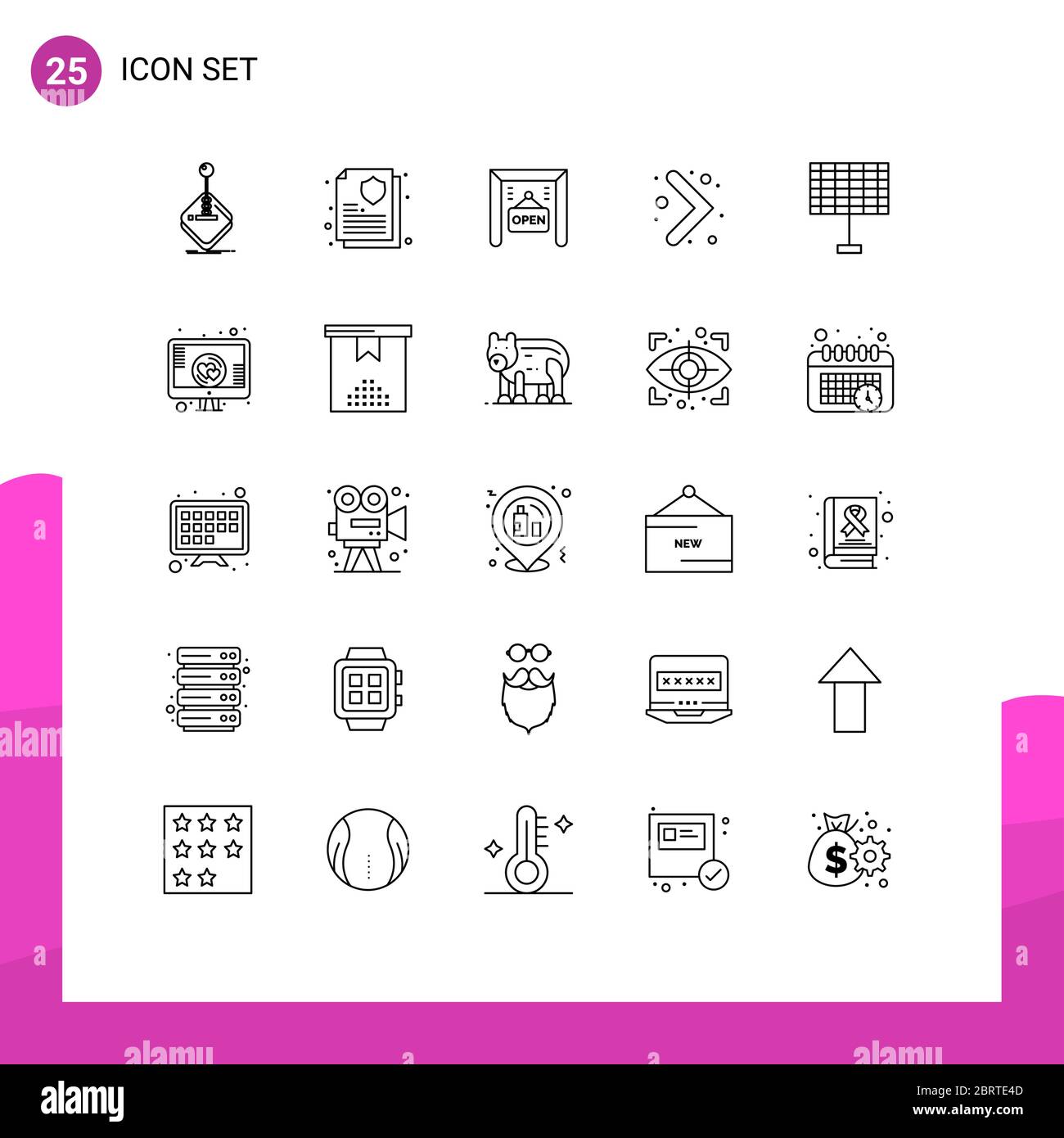 25 Creative Icons Modern Signs and Symbols of love, eco, ecommerce, battery, navigation Editable Vector Design Elements Stock Vector