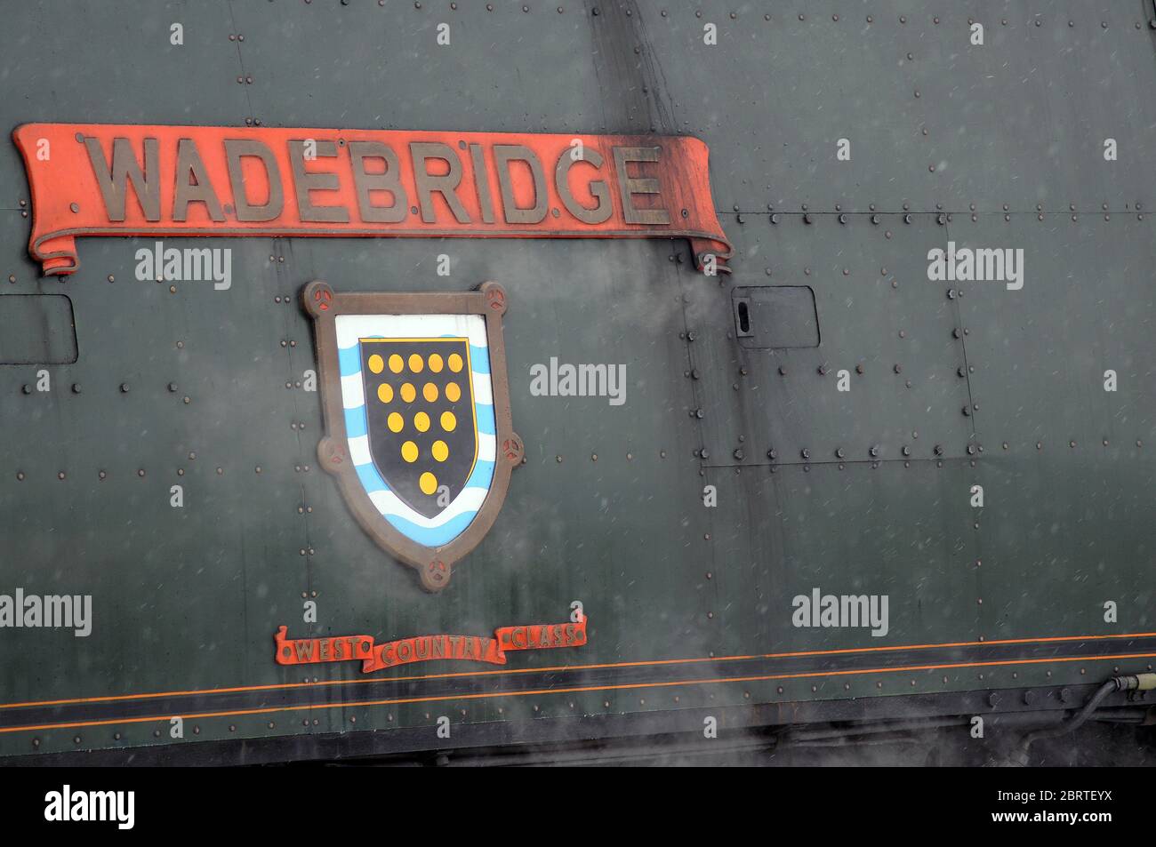 Nameplate - 'WADEBRIDGE'. Stock Photo