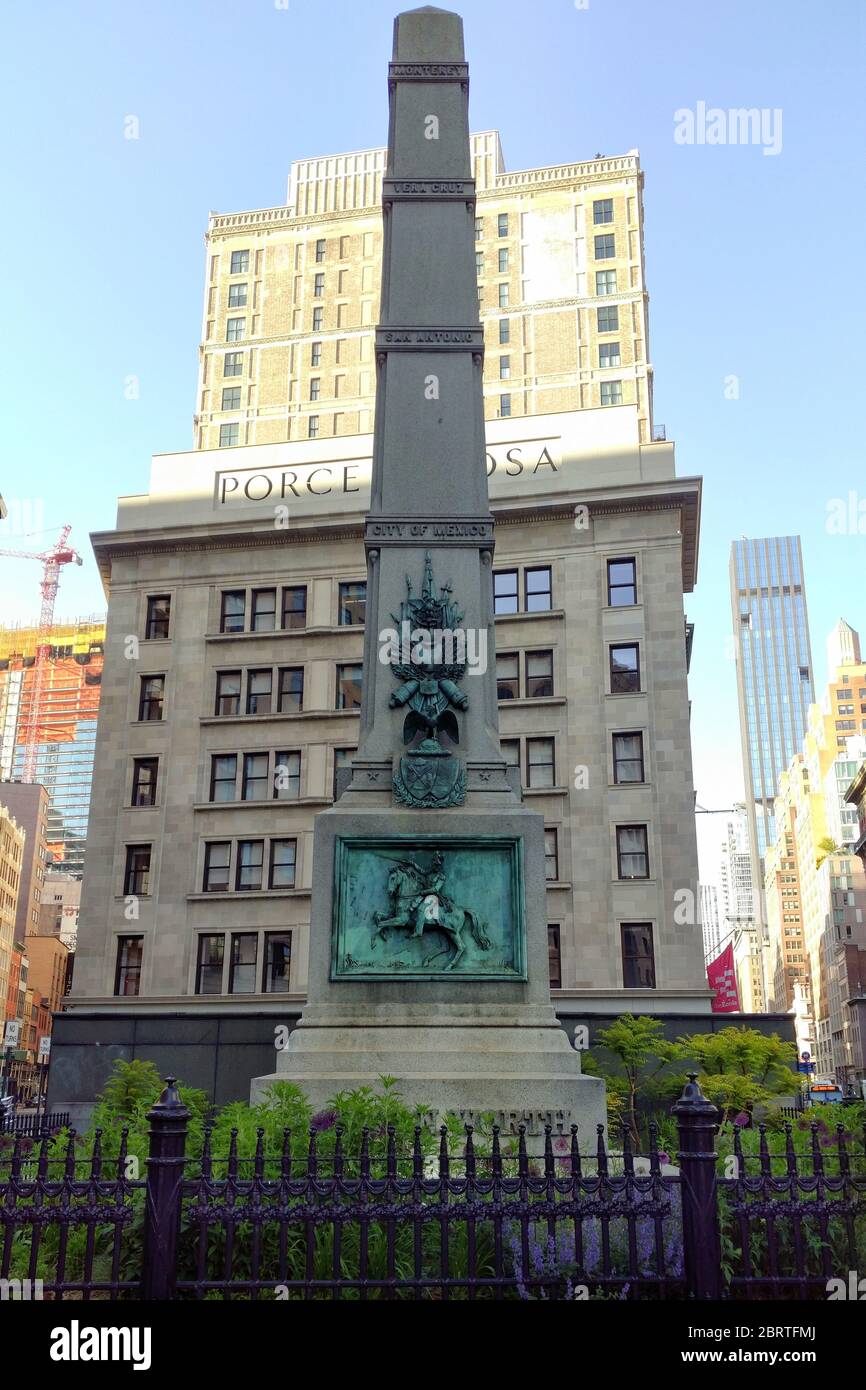 Monument to Major General William J. Worth, one of oldest monuments in NYC, erected in 1857