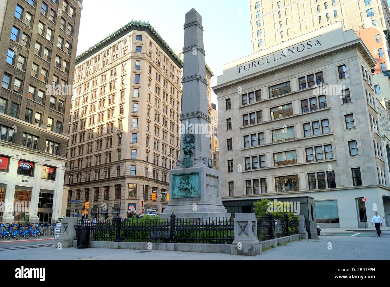 Monument to Major General William J. Worth, one of oldest monuments in NYC, erected in 1857