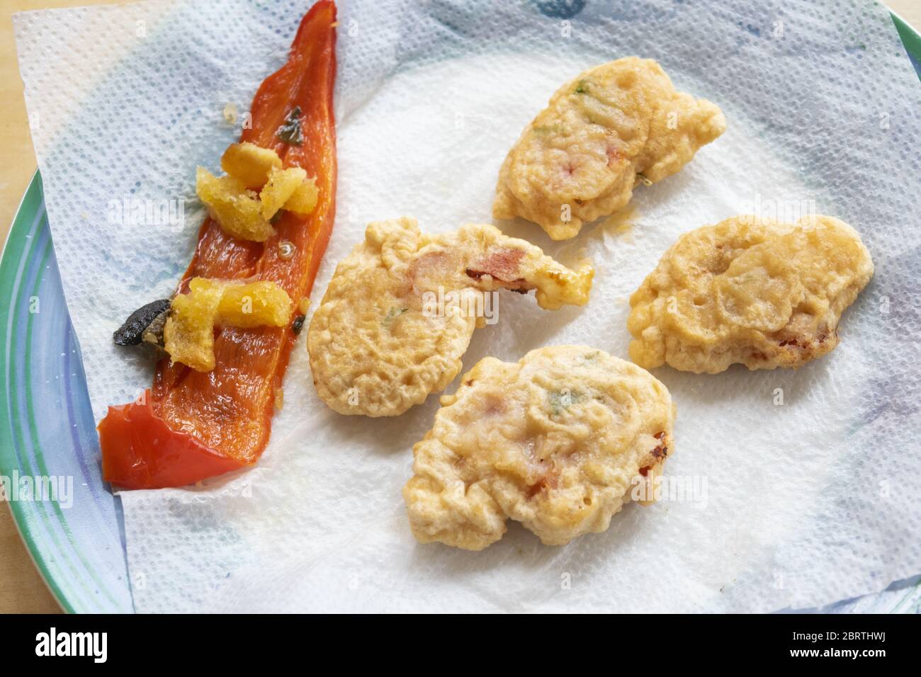 crispy fried fritters made with courgette flowers Stock Photo Alamy