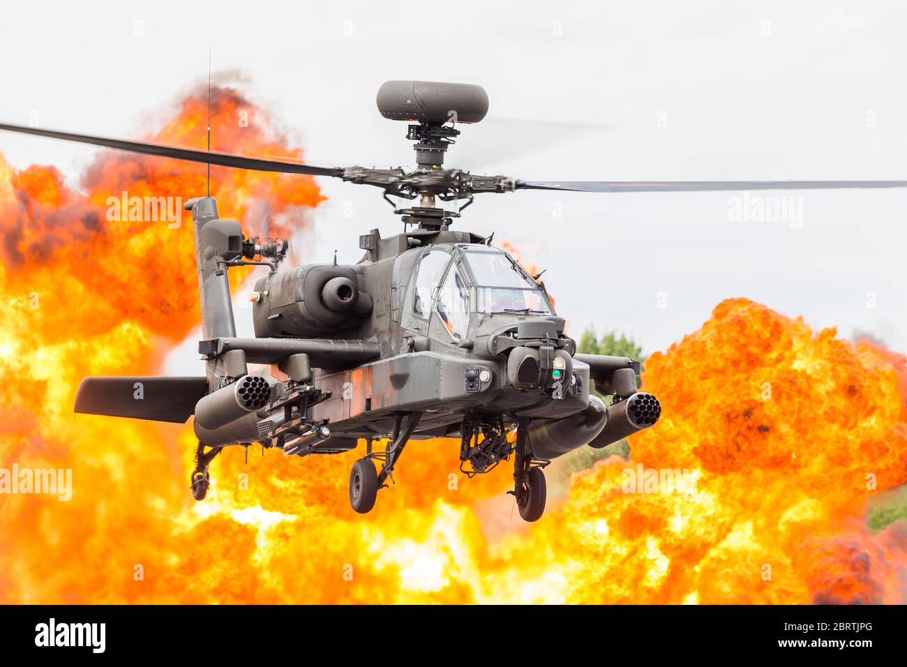 Army Air Corps WAH-64D Apache captured at RAF Fairford, Gloucestershire in July 2019. Stock Photo
