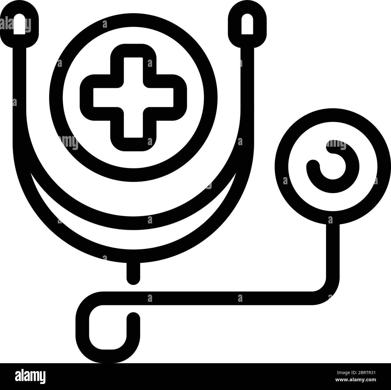 Medical dog stethoscope icon, outline style Stock Vector