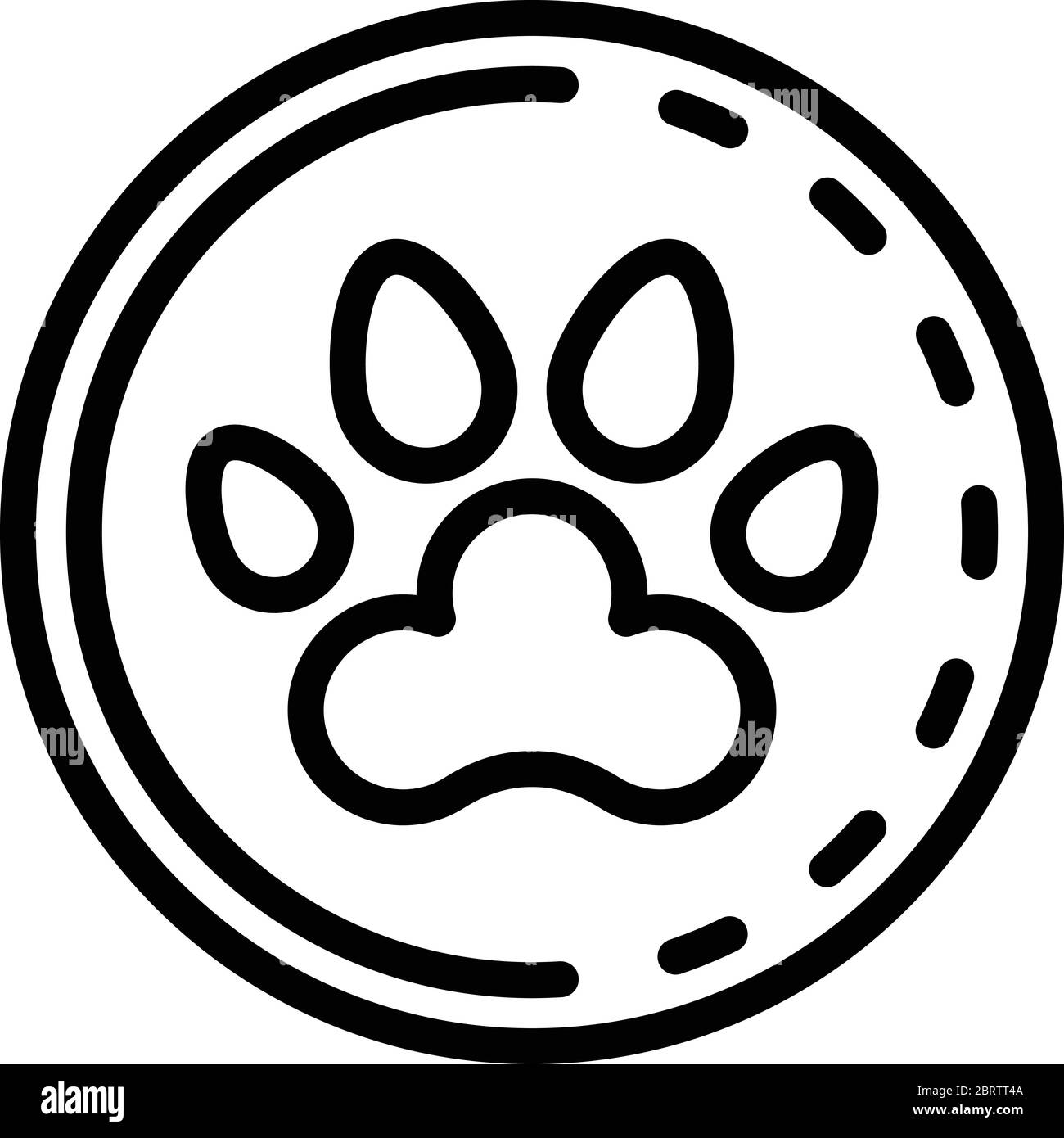 Dog paw medal icon, outline style Stock Vector Image & Art - Alamy
