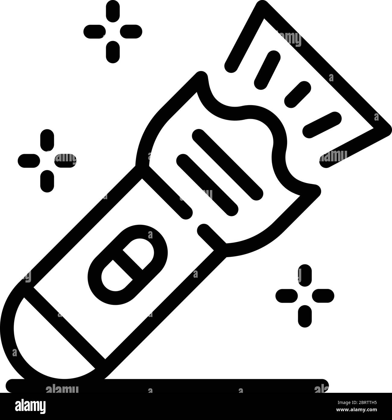 Guard flashlight icon, outline style Stock Vector