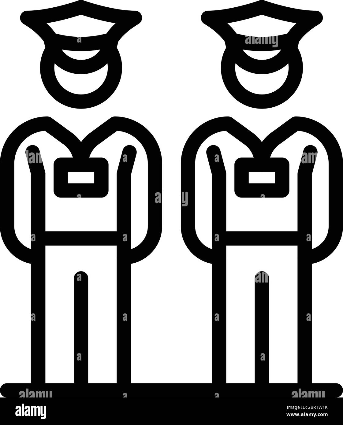 Security guard icon, outline style Stock Vector
