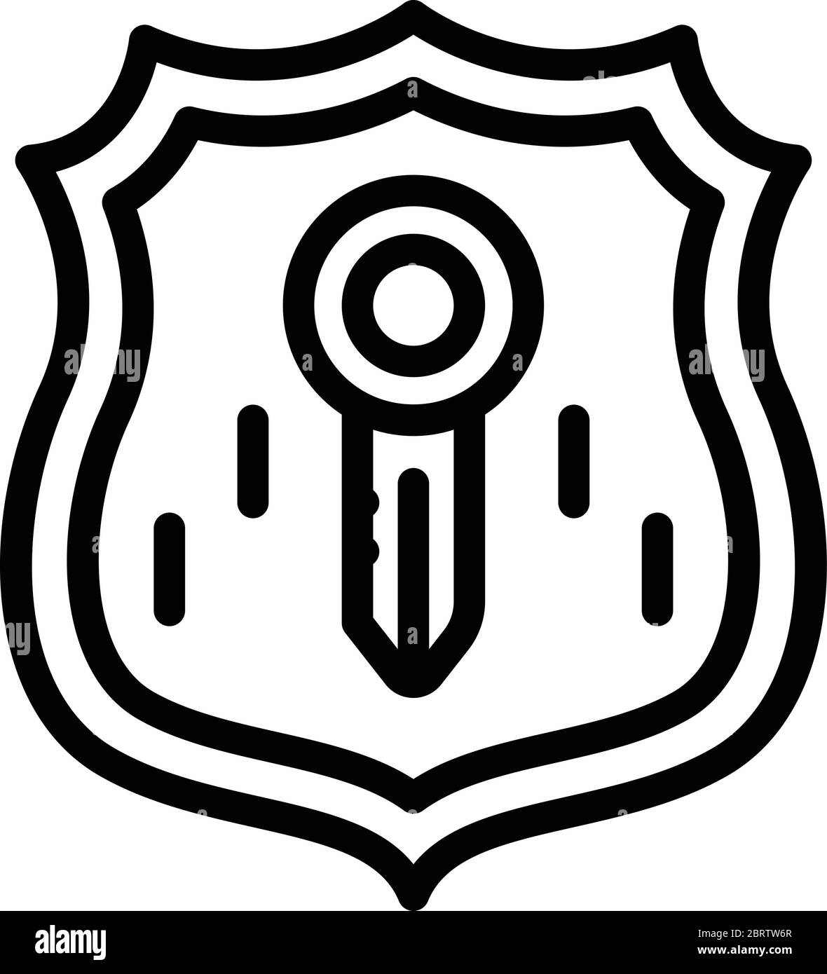 Secured shield icon, outline style Stock Vector Image & Art - Alamy