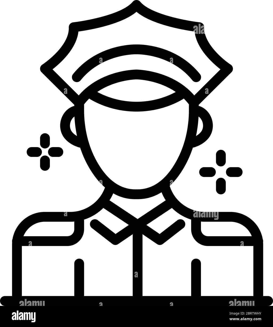 Policeman icon, outline style Stock Vector