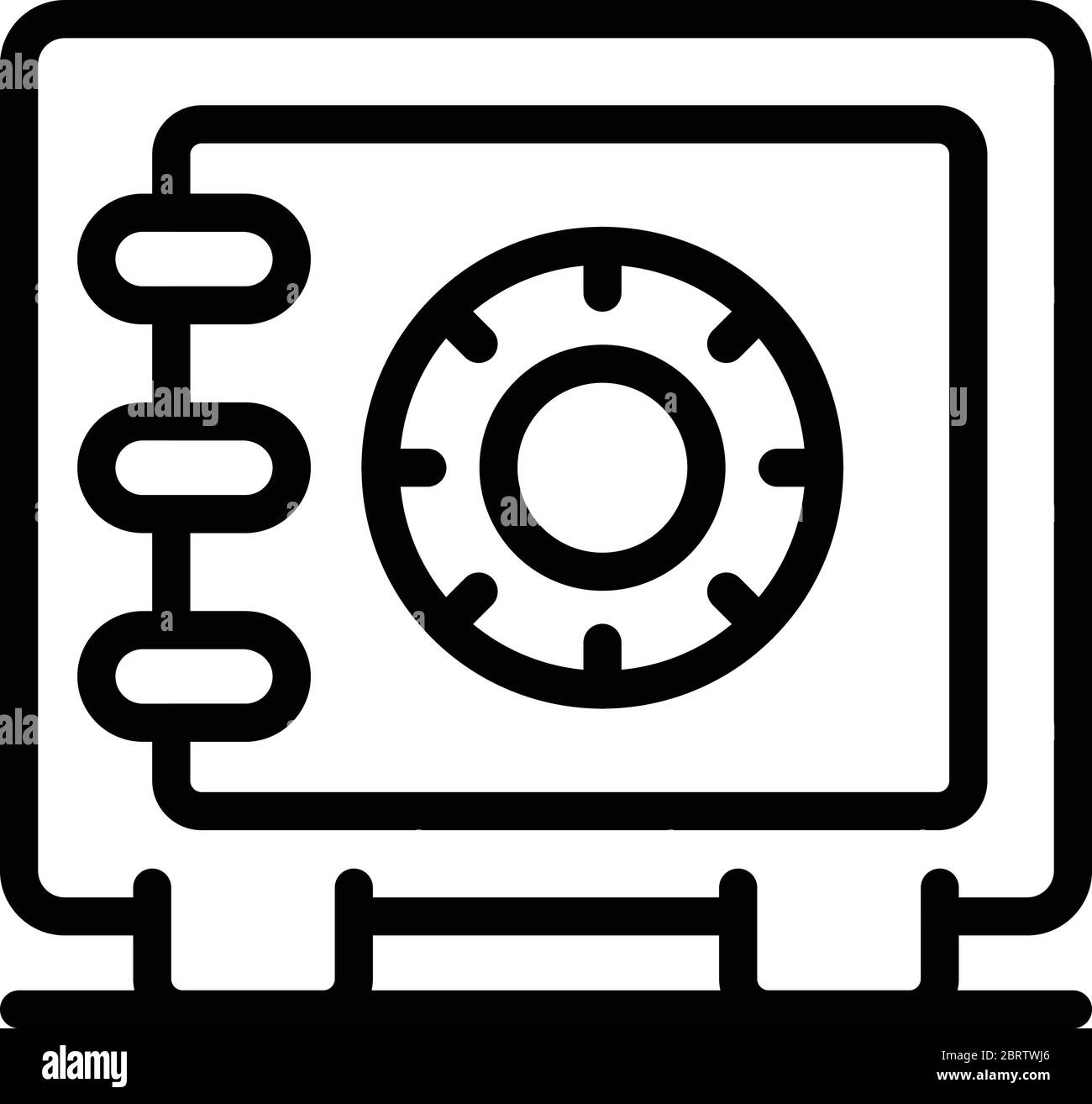 Policeman gun safe icon, outline style Stock Vector