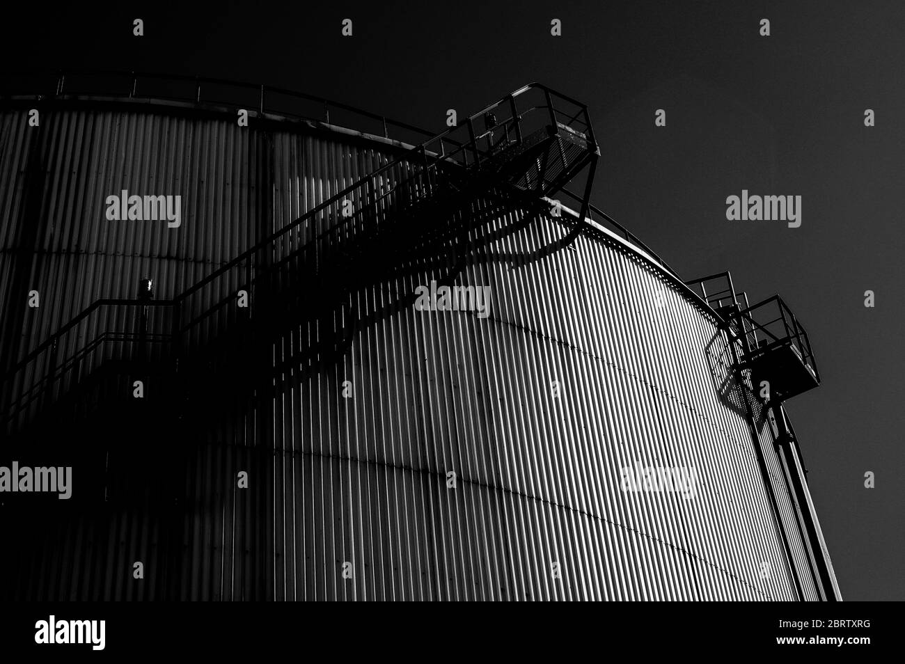 Crude oil tank in the oil refinery. Storage tanks for oil. Tanks for