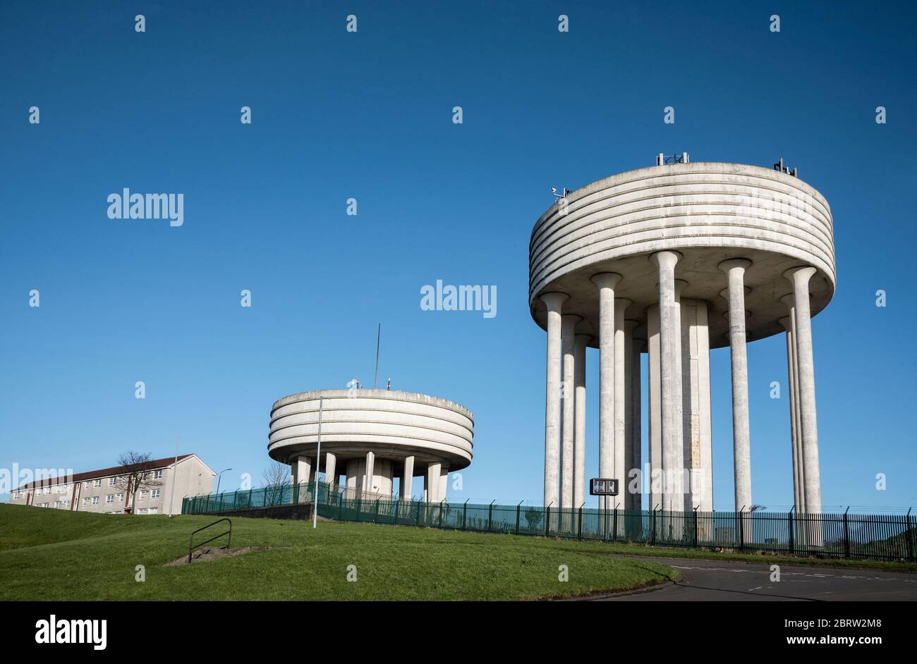 Garthamlock and Craigend Water Towers Glasgow Scotland Stock Photo Alamy