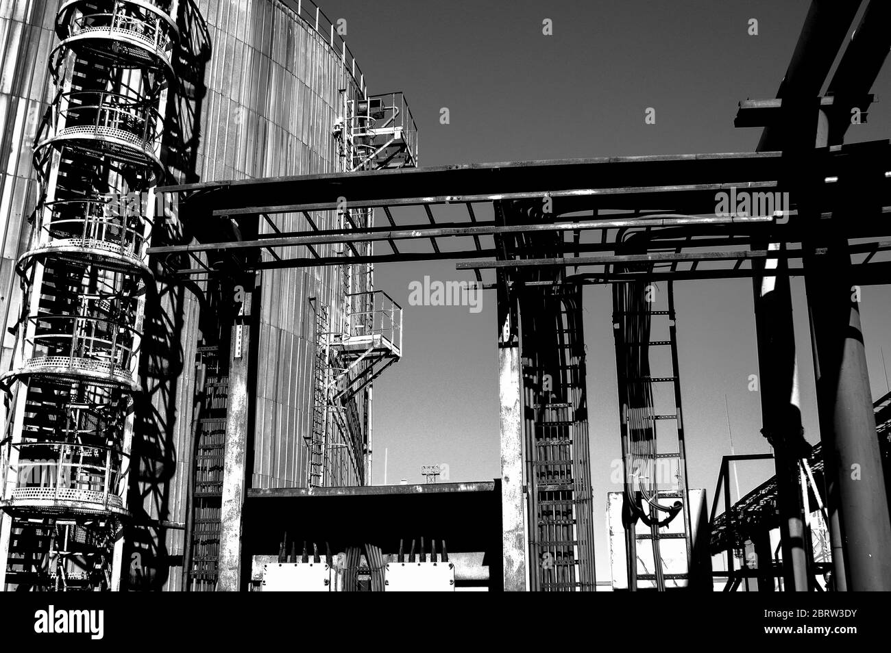 Crude oil tank in the oil refinery. Storage tanks for oil. Tanks for