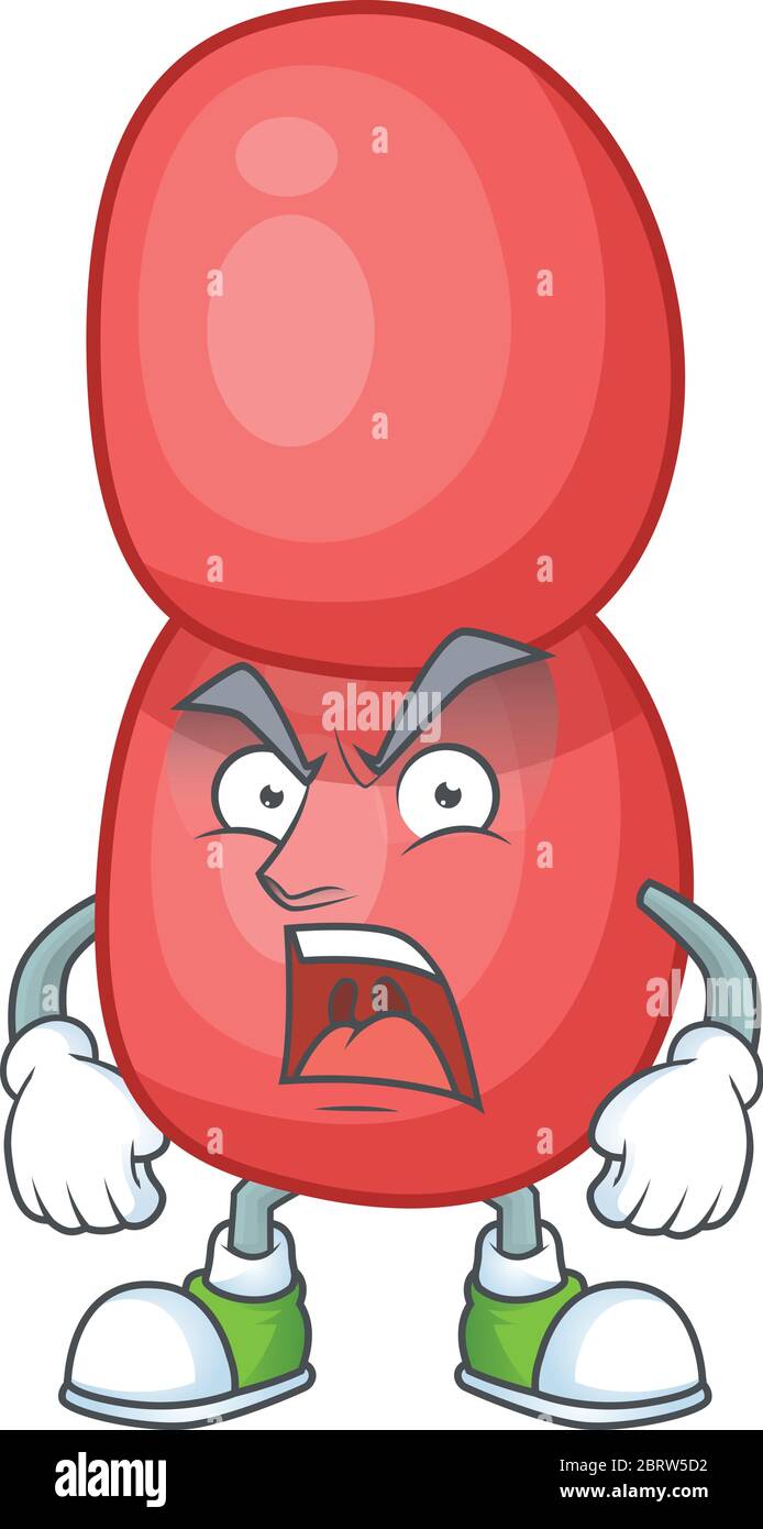 Neisseria gonorrhoeae cartoon drawing style with angry face Stock Vector
