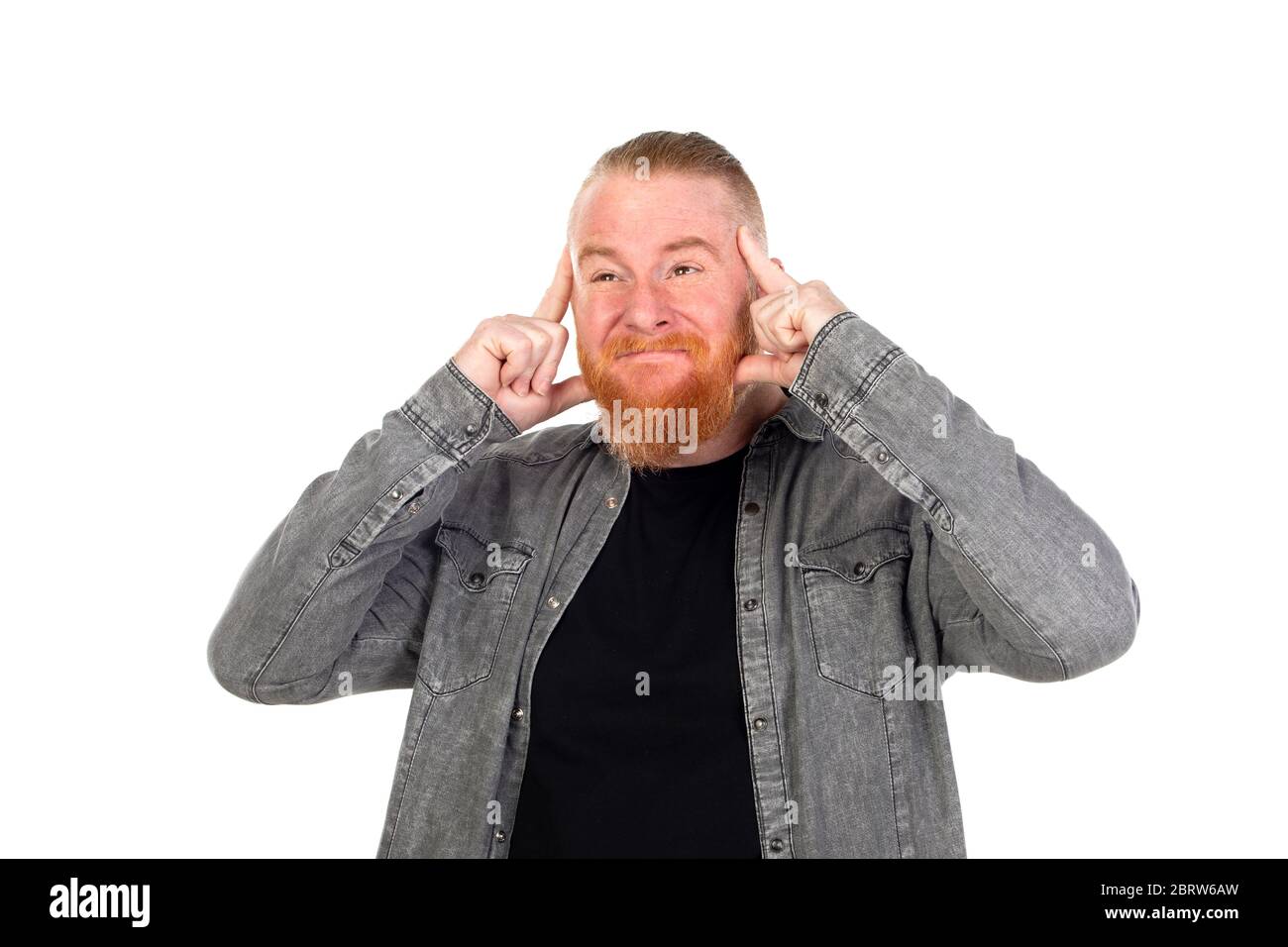 Portrait beard redhead man finger hi-res stock photography and images ...