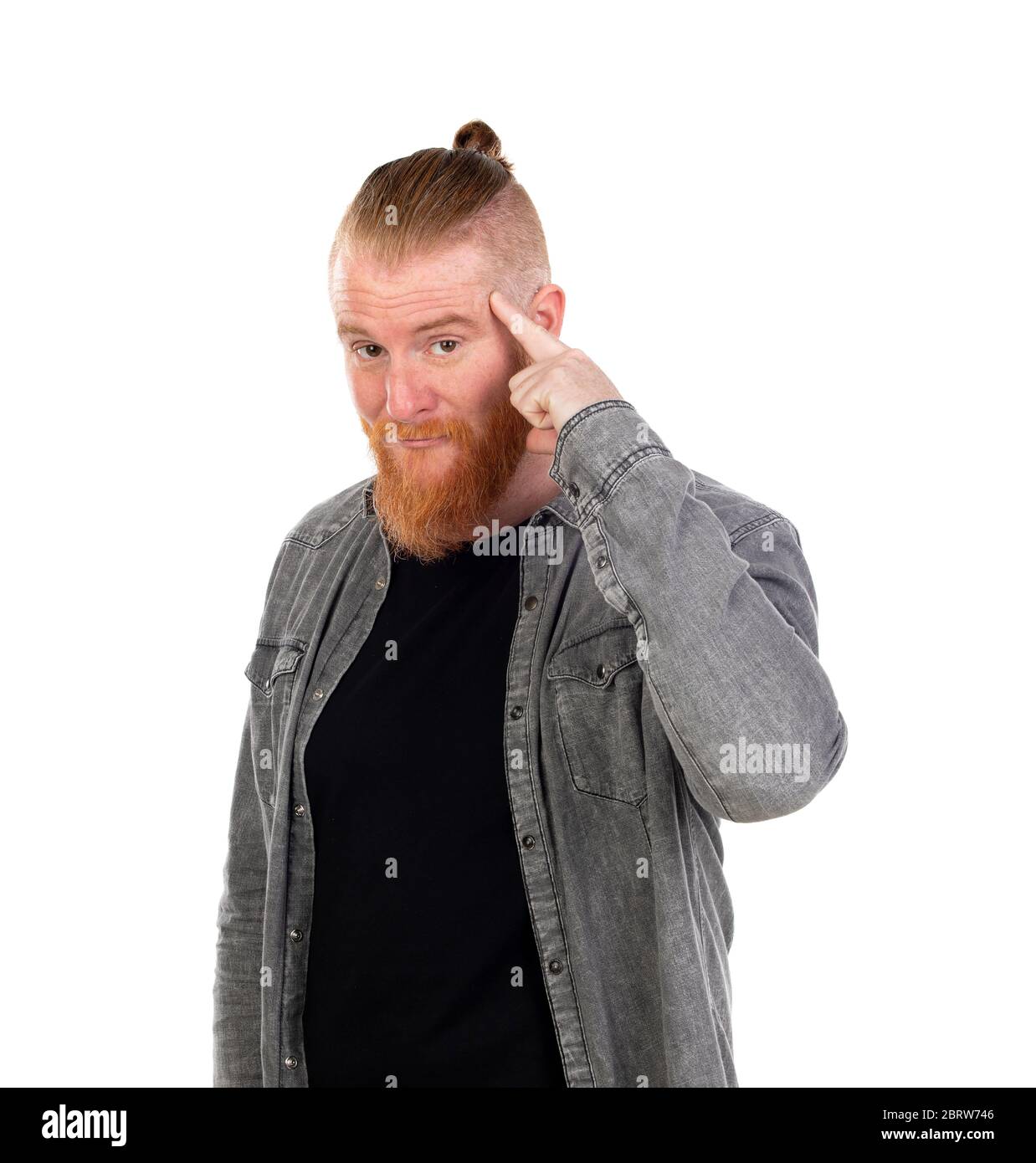 Portrait beard redhead man finger hi-res stock photography and images ...