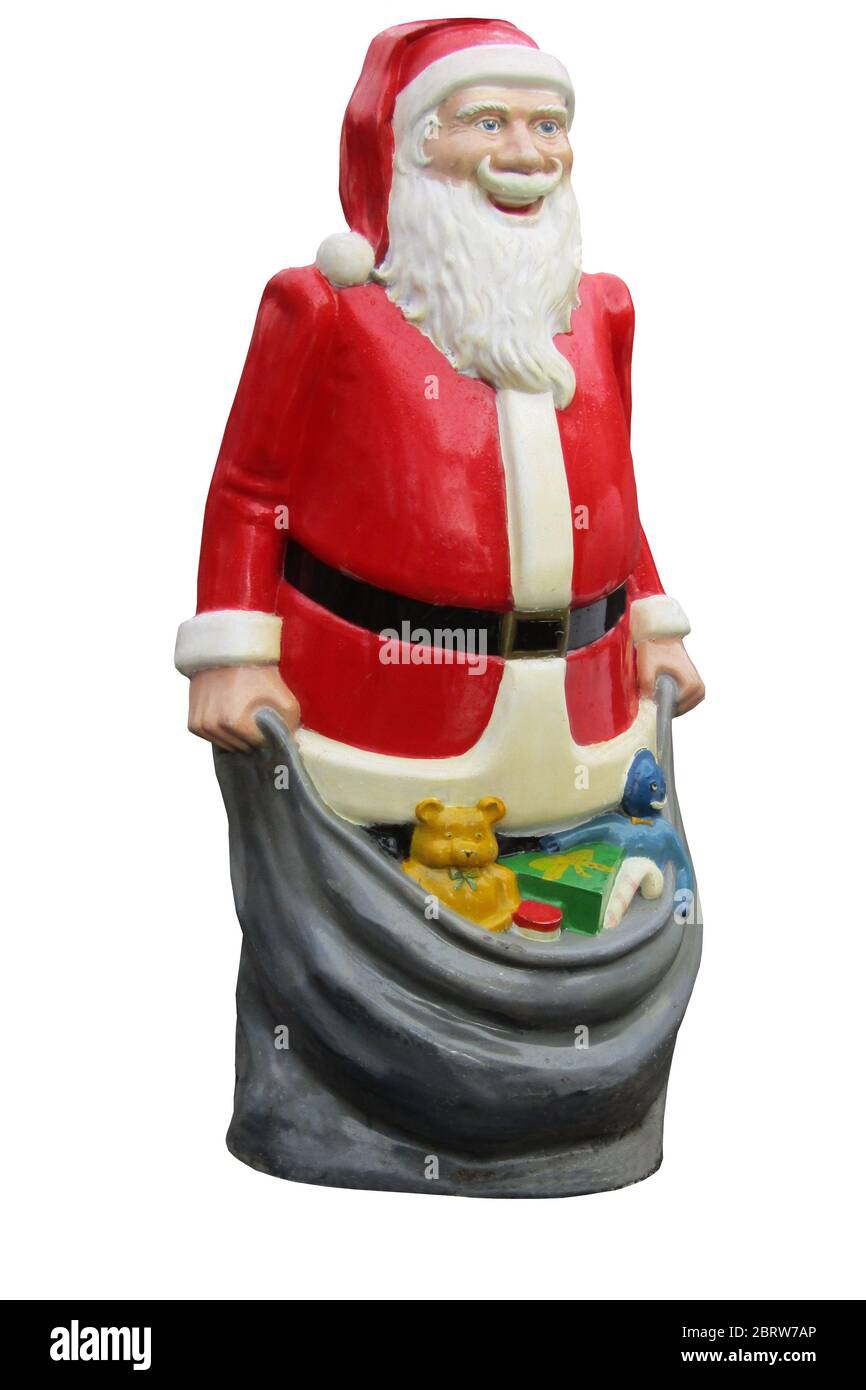 Life Size Model of Santa Claus with Christmas Presents. Stock Photo