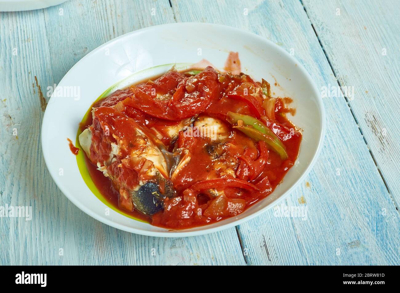 Trinidadian fish stew, Caribbean Fish ith marinated red snapper and
