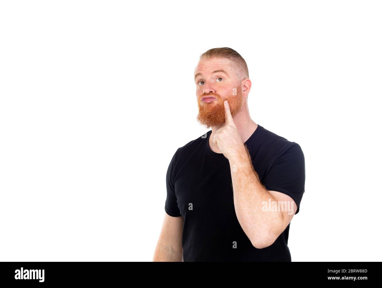 Portrait beard redhead man finger hi-res stock photography and images ...