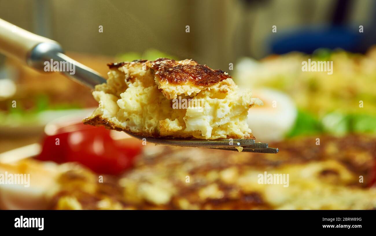 Salt cod tortilla omelet fish with potatoes Stock Photo Alamy