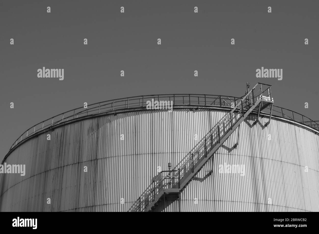 Crude oil tank in the oil refinery. Storage tanks for oil. Tanks for