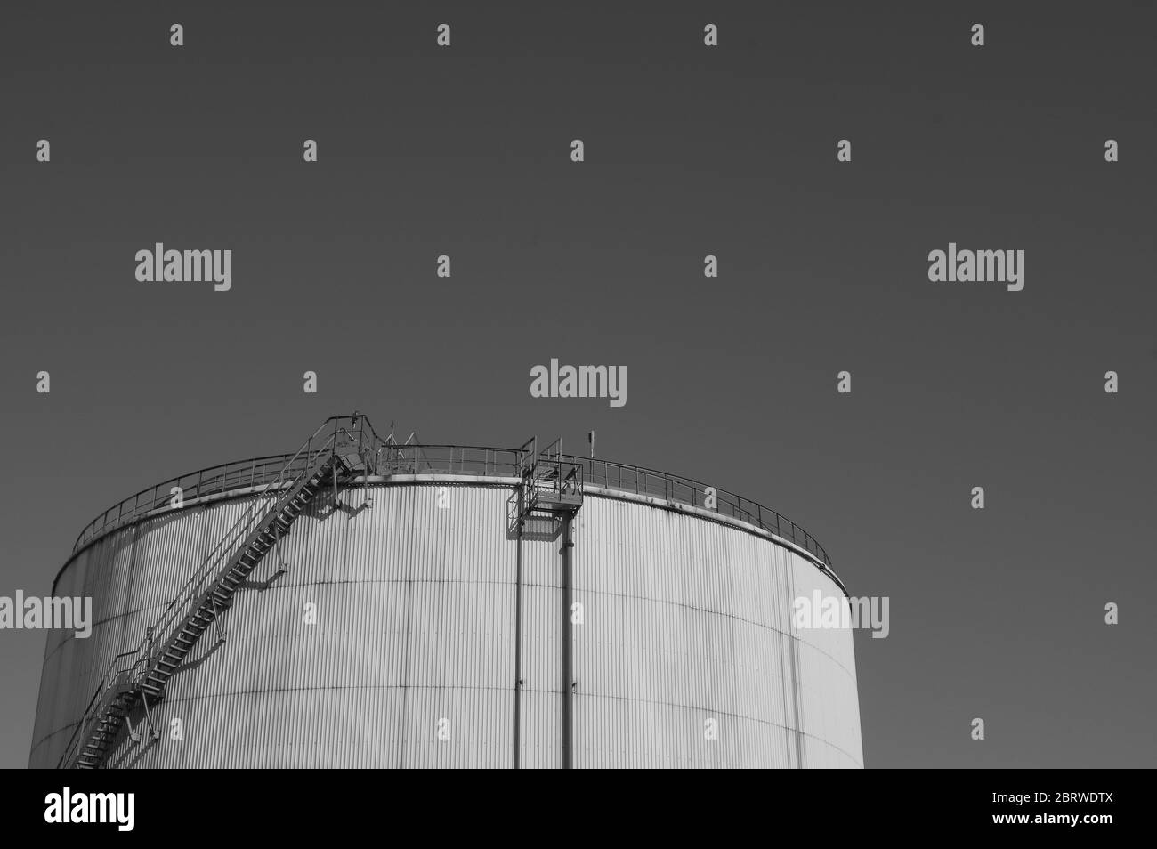 Crude oil tank in the oil refinery. Storage tanks for oil. Tanks for