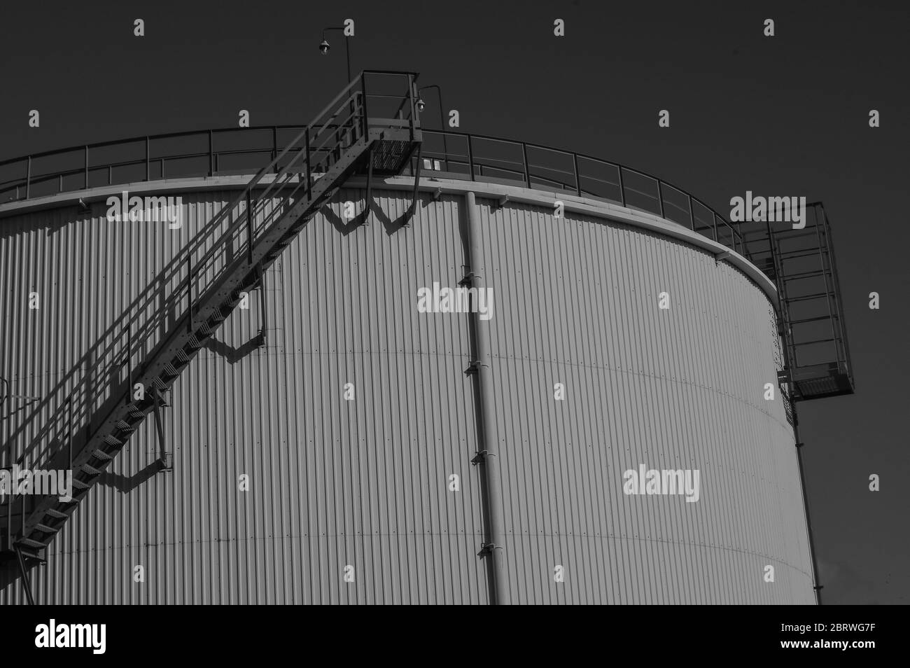 Crude oil tank in the oil refinery. Storage tanks for oil. Tanks for